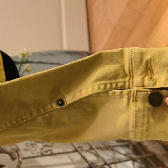 NWOT Ashley Mason Yellow Distressed  Denim Jacket sz S - Picture 3 of 8